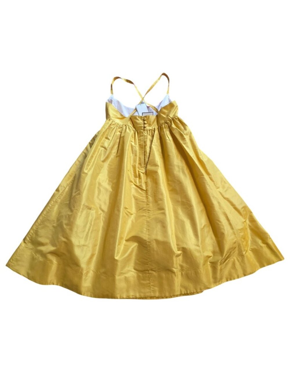 NWT J.Crew Silk Taffeta Babydoll Dress Yellow Gold - Picture 4 of 16